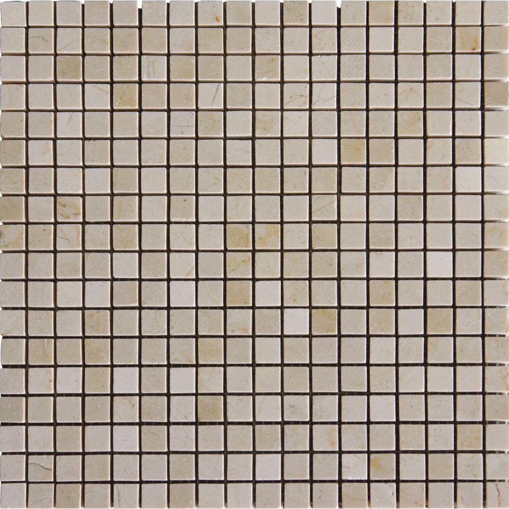 Cream Marfil Marble Mosaic Tile - 5/8” Squares - Polished | TileBuys
