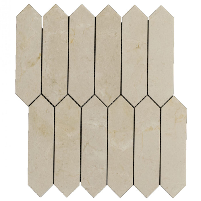 Picket Tile in Crema Marfil Marble Mosaic Tile | TileBuys