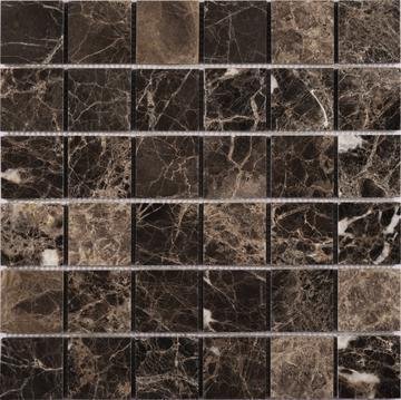 5 Sq Ft of Dark Emperador Marble Mosaic Tile - 2" Squares - Polished | TileBuys