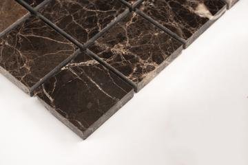 5 Sq Ft of Dark Emperador Marble Mosaic Tile - 2" Squares - Polished | TileBuys