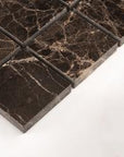 5 Sq Ft of Dark Emperador Marble Mosaic Tile - 2" Squares - Polished | TileBuys