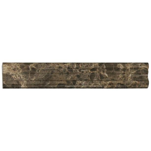 Dark Emperador Marble Trim Molding in Various Sizes - Polished | TileBuys