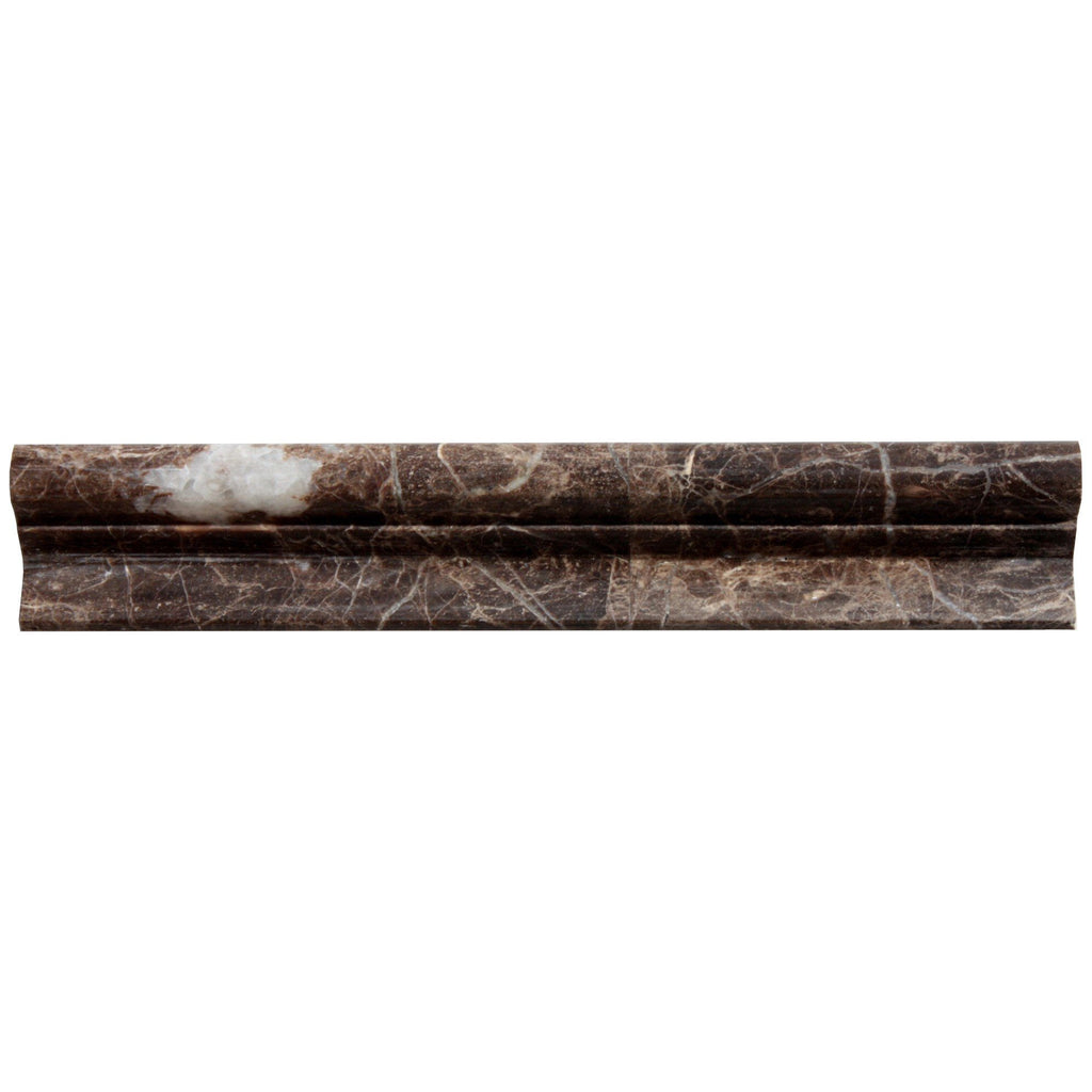 Dark Emperador Marble Trim Molding in Various Sizes - Polished | TileBuys