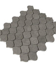 Dark Taupe Honed Marble Droplet Pattern Mosaic Tile | TileBuys