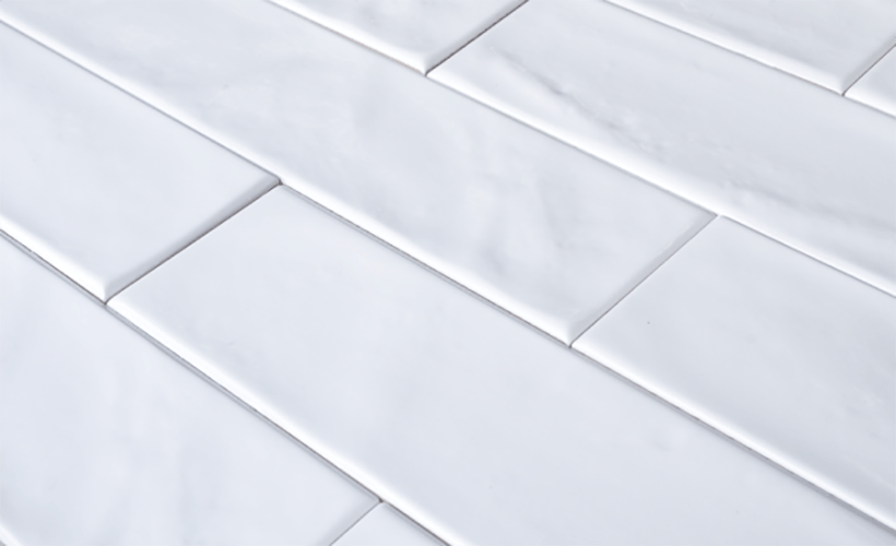 Glossy Ceramic 3"x12" Subway Tile in Textured White or Light Beige | TileBuys