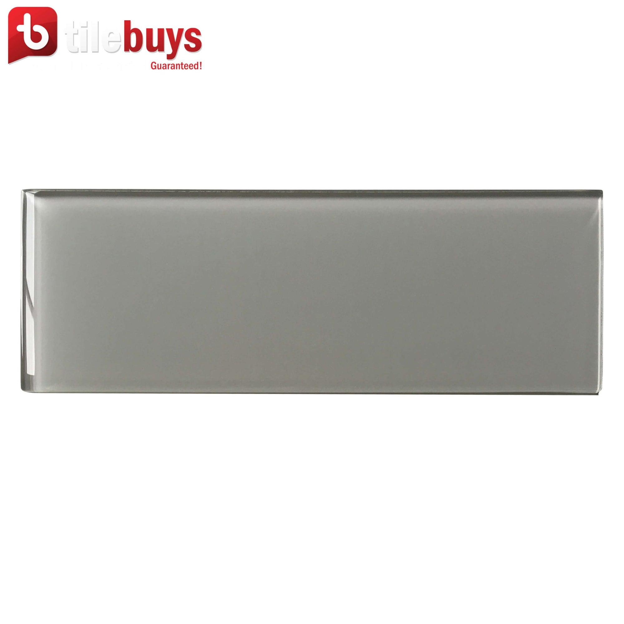 Gray Glass 4x12" Subway Tile in Ash | TileBuys