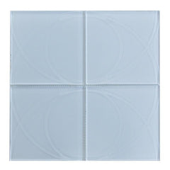 White Glass Mosaic Tile with Raised Circles Pattern | TileBuys
