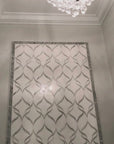 White Thassos and Bianco Carrara Marble Waterjet Mosaic Tile in Ballet Ribbon | TileBuys