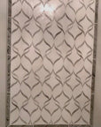 White Thassos and Bianco Carrara Marble Waterjet Mosaic Tile in Ballet Ribbon | TileBuys