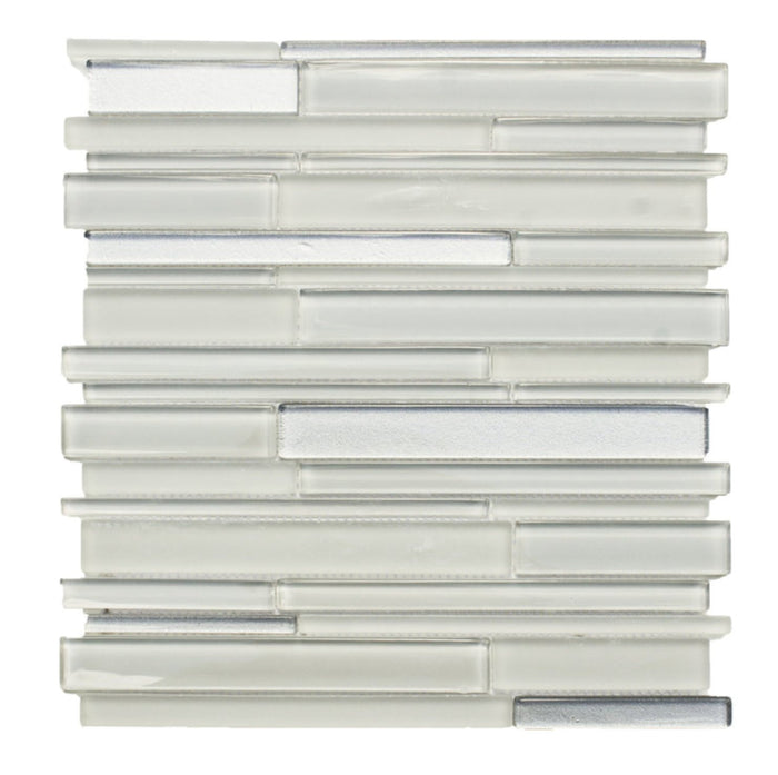 5.2 Sq Ft of Light Gray Artisan Glass Simple Strip Mosaic Tile in Denver | TileBuys