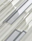 5.2 Sq Ft of Light Gray Artisan Glass Simple Strip Mosaic Tile in Denver | TileBuys