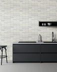 5.2 Sq Ft of Light Gray Artisan Glass Simple Strip Mosaic Tile in Denver | TileBuys