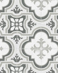Matte Gray Victorian Patterned Porcelain Tile | TileBuys