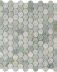 Ming Green Marble Tile Mosaic in 1" Penny Rounds - Polished | TileBuys