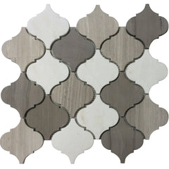 Mixed Marble Mosaic Tile - 4" Arabesque Lanterns in Luxembourg | TileBuys