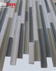 5 Sq Ft of Multi-Color Glass and Stone Linear Strip Mosaic Tile | TileBuys