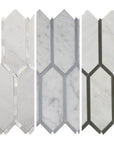 Outline Picket Marble Mosaic Tile in 3 Marble/Color Combinations | TileBuys