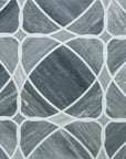 Palissandro Blue and White Thassos Marble Waterjet Mosaic Tile in Neptune | TileBuys