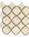 3.9 Sq Ft Silver Oak and Athens Grey Marble Waterjet Mosaic Tile in Moroccan Arabesque | TileBuys