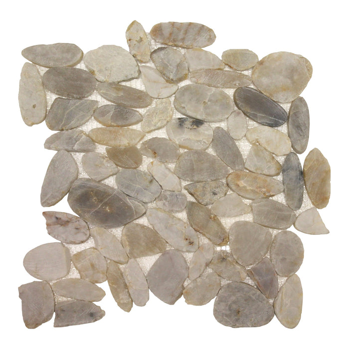 Light Rock Sliced Pebble Bathroom Floor Tiles | TileBuys