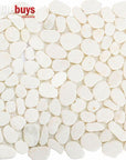 5 Sq Ft of Snow White Marble Mosaic Tile - Flat Pebble Pattern for Bathroom Floors | TileBuys