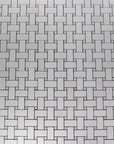 Pearl Weave - Basketweave Mosaic Tile in White Thassos Marble and Mother Of Pearl | TileBuys