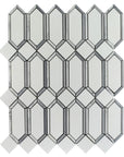 Thassos, Carrara White and Light Gray Marble Mosaic Tile - Geometric Gems | TileBuys