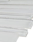 5.2 Sq Ft of White Artisan Glass Simple Strip Mosaic Tile in Vail | TileBuys