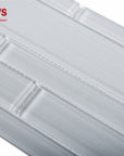 White Glass Strip Mosaic Tile | TileBuys