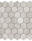 5 Sq Ft of White Oak Marble Mosaic Tile - 2" Hexagons - Honed | TileBuys