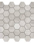5 Sq Ft of White Oak Marble Mosaic Tile - 2" Hexagons - Honed | TileBuys