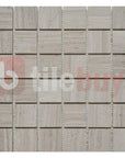 5 Sq Ft of White Oak Marble Mosaic Tile - 2" Squares - Polished | TileBuys