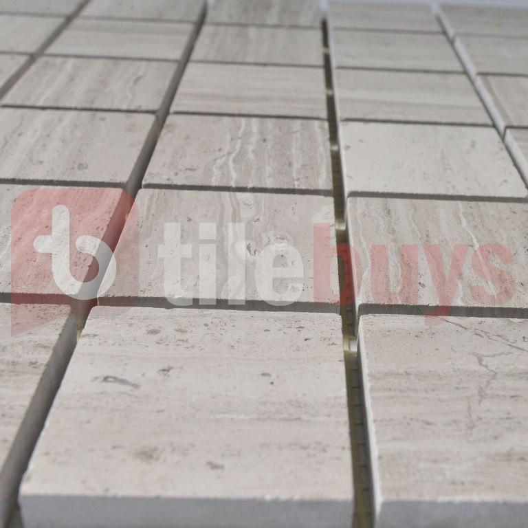 5 Sq Ft of White Oak Marble Mosaic Tile - 2" Squares - Polished | TileBuys