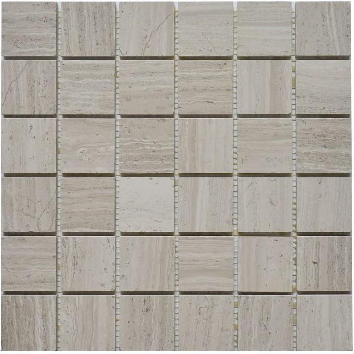 5 Sq Ft of White Oak Marble Mosaic Tile - 2" Squares - Polished | TileBuys