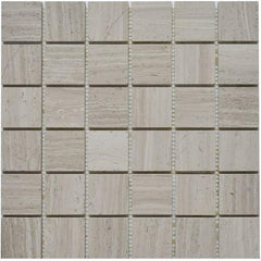 5 Sq Ft of White Oak Marble Mosaic Tile - 2" Squares - Polished | TileBuys