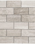 5 Sq Ft of White Oak Marble Mosaic Tile - 2x4" Brick Pattern - Polished | TileBuys
