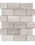 5 Sq Ft of White Oak Marble Mosaic Tile - 2x4" Brick Pattern - Polished | TileBuys