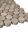 4.8 Sq Ft of White Oak Marble Mosaic Tile - 3/4" Penny Rounds - Honed | TileBuys