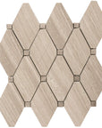 4.8 Sq Ft of White Oak Marble Mosaic Tile - 5" Beige Diamonds | TileBuys