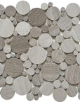 4.2 Sq Ft of White Oak Marble Mosaic Tile in Bubble Rounds | TileBuys