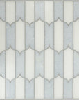 White Thassos and Blue Celeste Marble Waterjet Mosaic Tile in Prima Brackets | TileBuys