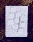 White Thassos and Carrara Bianco Marble Waterjet Mosaic Tile in Princess Weave | TileBuys