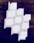 White Thassos and Carrara Bianco Marble Waterjet Mosaic Tile in Princess Weave | TileBuys