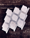 White Thassos and Carrara Bianco Marble Waterjet Mosaic Tile in Princess Weave | TileBuys