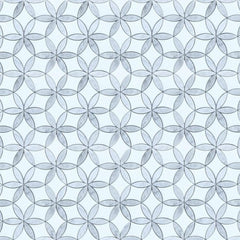 White Thassos and Carrara White Marble Waterjet Mosaic Tile in Floral Rings | TileBuys