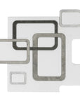 White Thassos and Tunisian Grey Marble Waterjet Mosaic Tile in Interlocking Rectangles | TileBuys