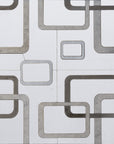 White Thassos and Tunisian Grey Marble Waterjet Mosaic Tile in Interlocking Rectangles | TileBuys