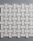 Pearl Weave - Basketweave Mosaic Tile in White Thassos Marble and Mother Of Pearl | TileBuys