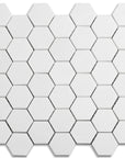 White Thassos Marble Mosaic Tile - 2" Hexagons | TileBuys