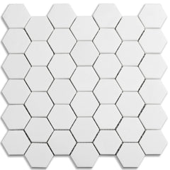 White Thassos Marble Mosaic Tile - 2" Hexagons | TileBuys